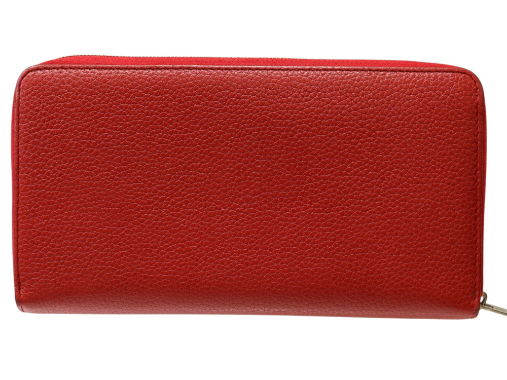 Celine red long zipper wallet round Red